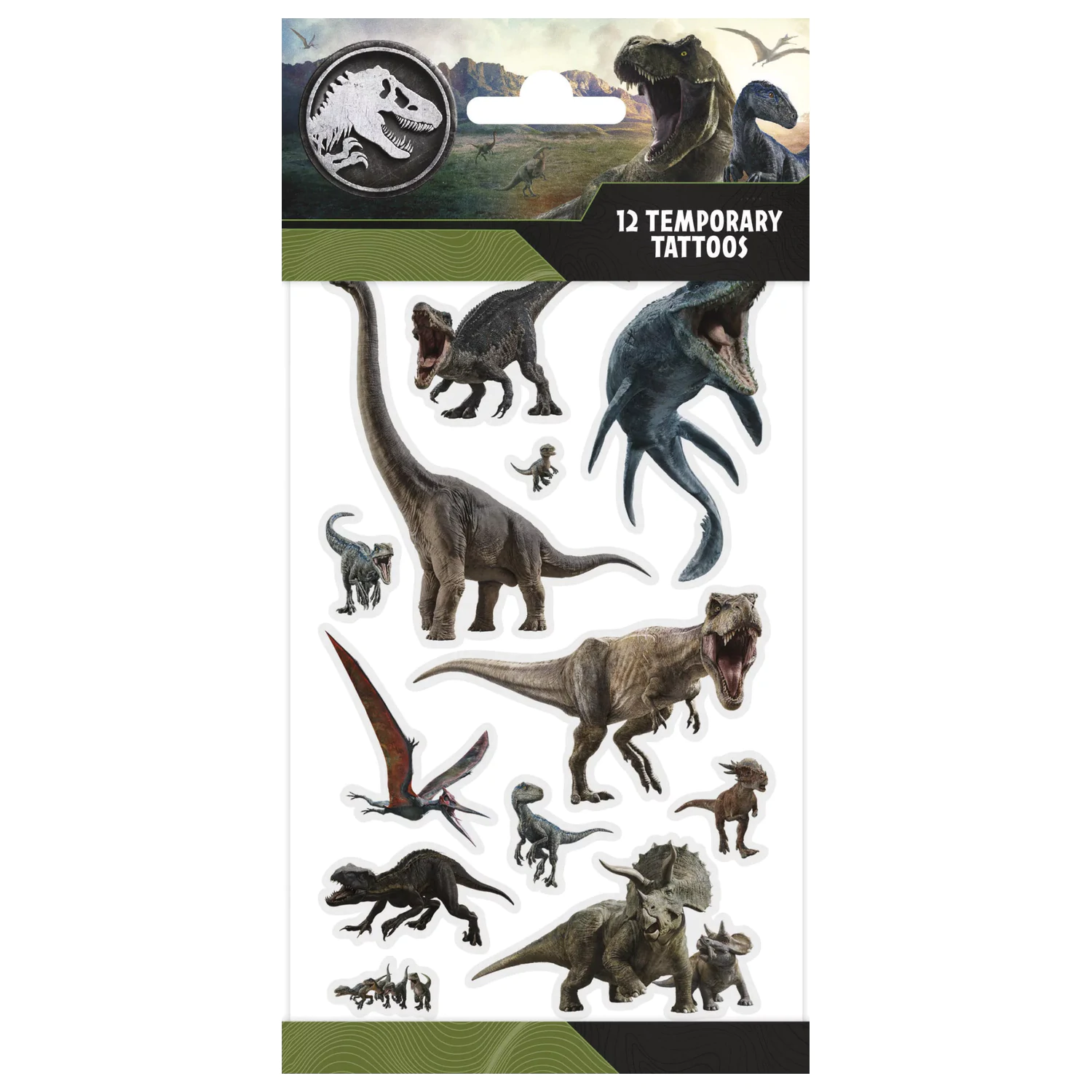 Jurassic World Wild Tetování 12 kusů fotografii produktu