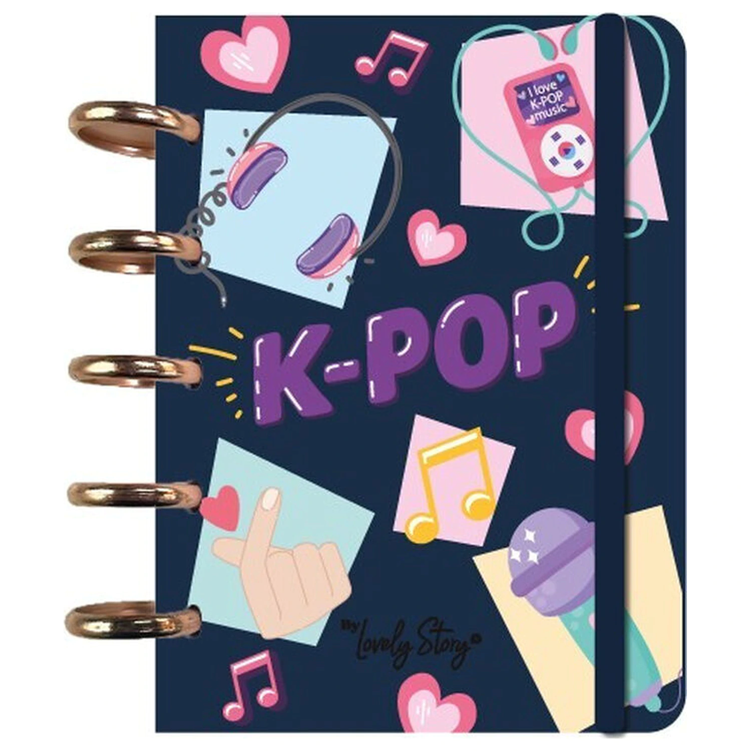 K-Pop tmavě modrý A6 zápisník fotografii produktu