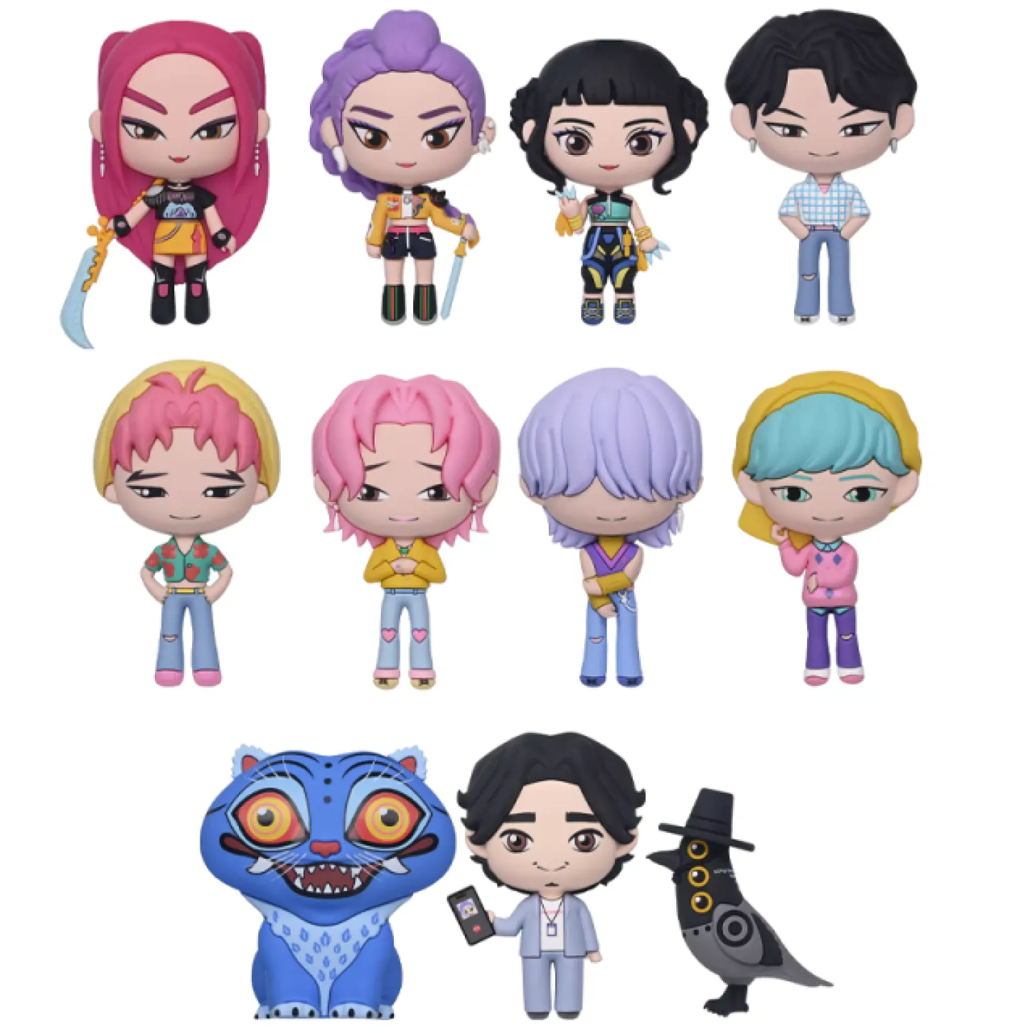 K-Pop Demon Hunter 3D PVC Klipy na Brašny Tajemný Sáček fotografii produktu