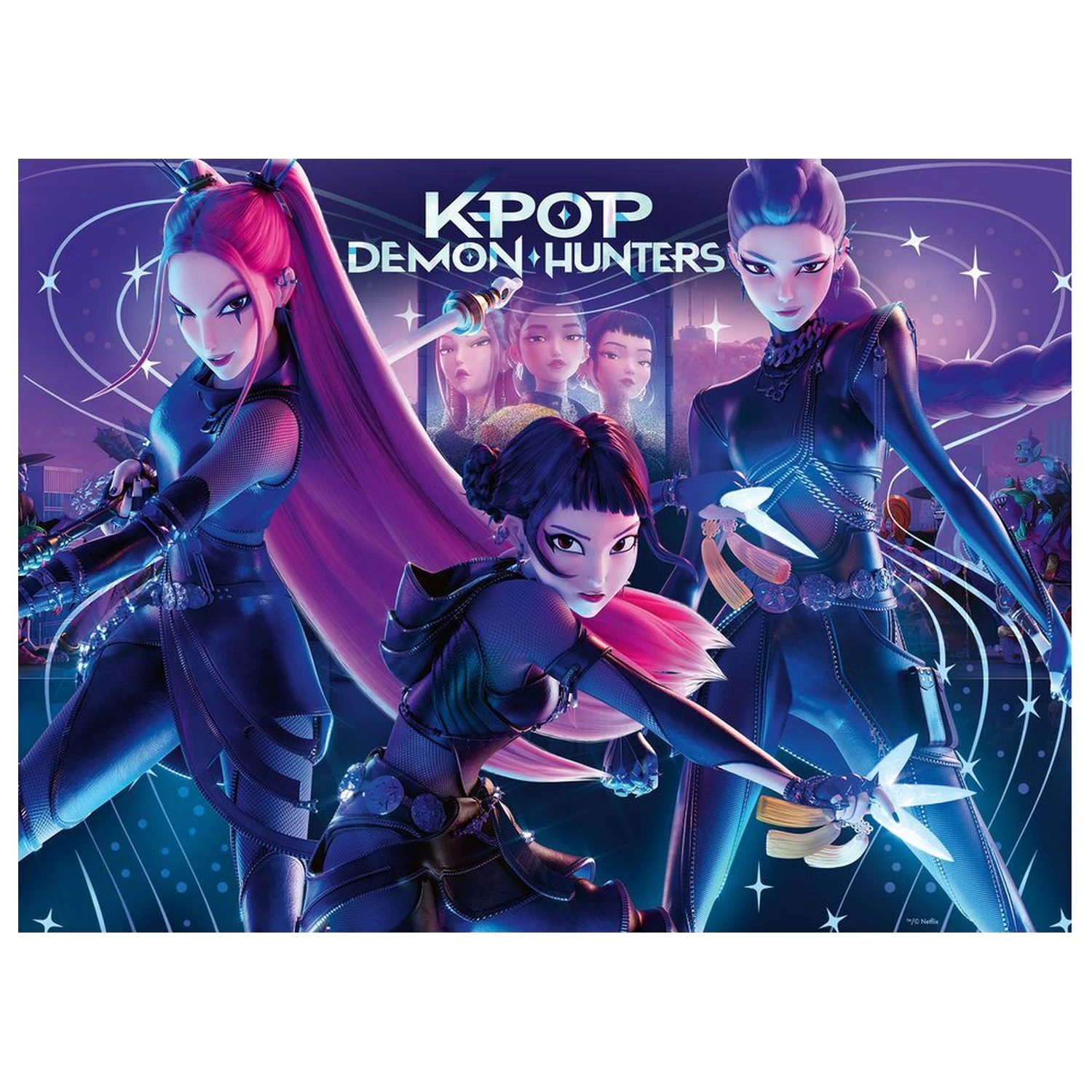 K-Pop Demon Hunters Rumi, Mira & Zoey XXL puzzle 300 dílků fotografii produktu