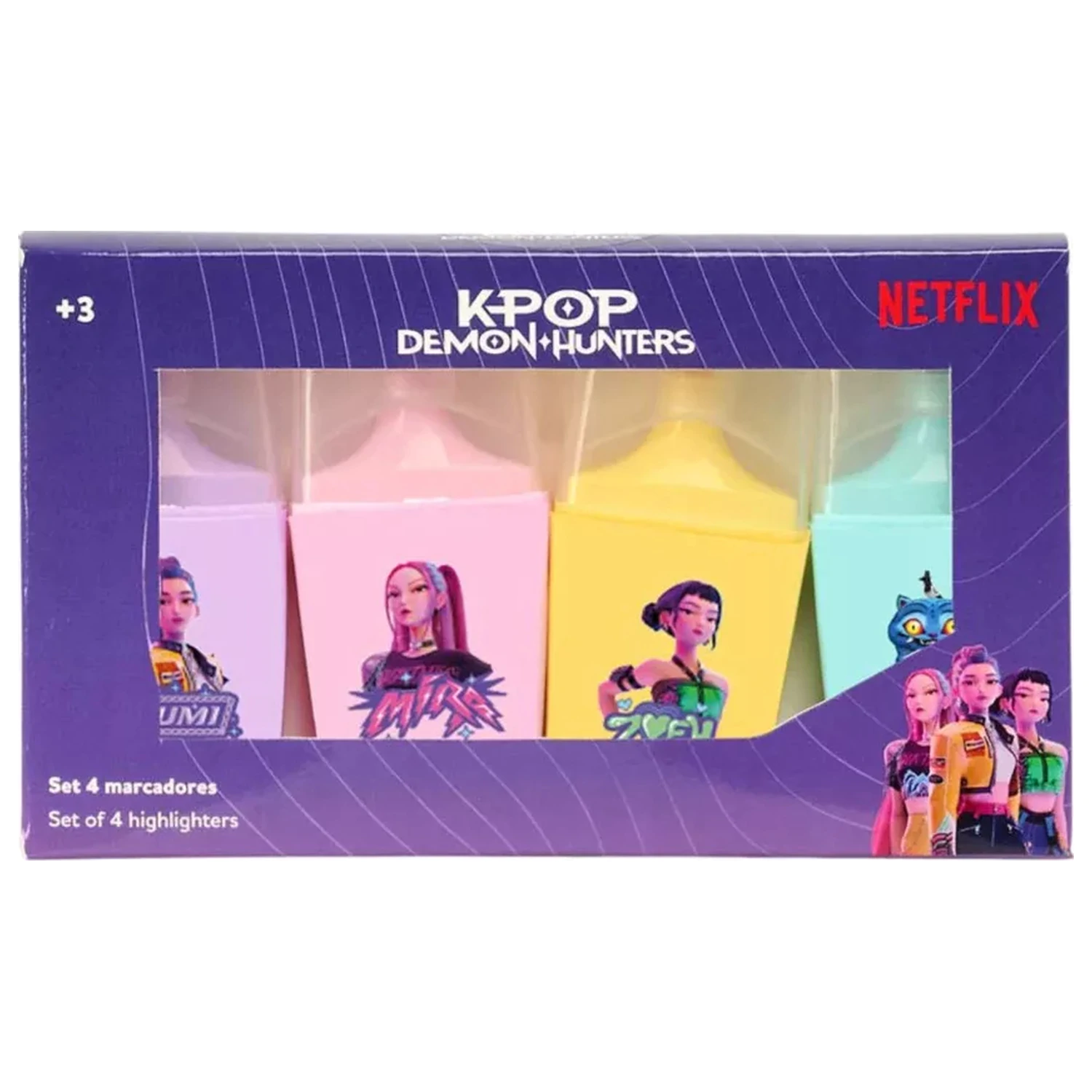 K-pop Demon Hunters Stars mini zvýrazňovač sada 4 ks fotografii produktu