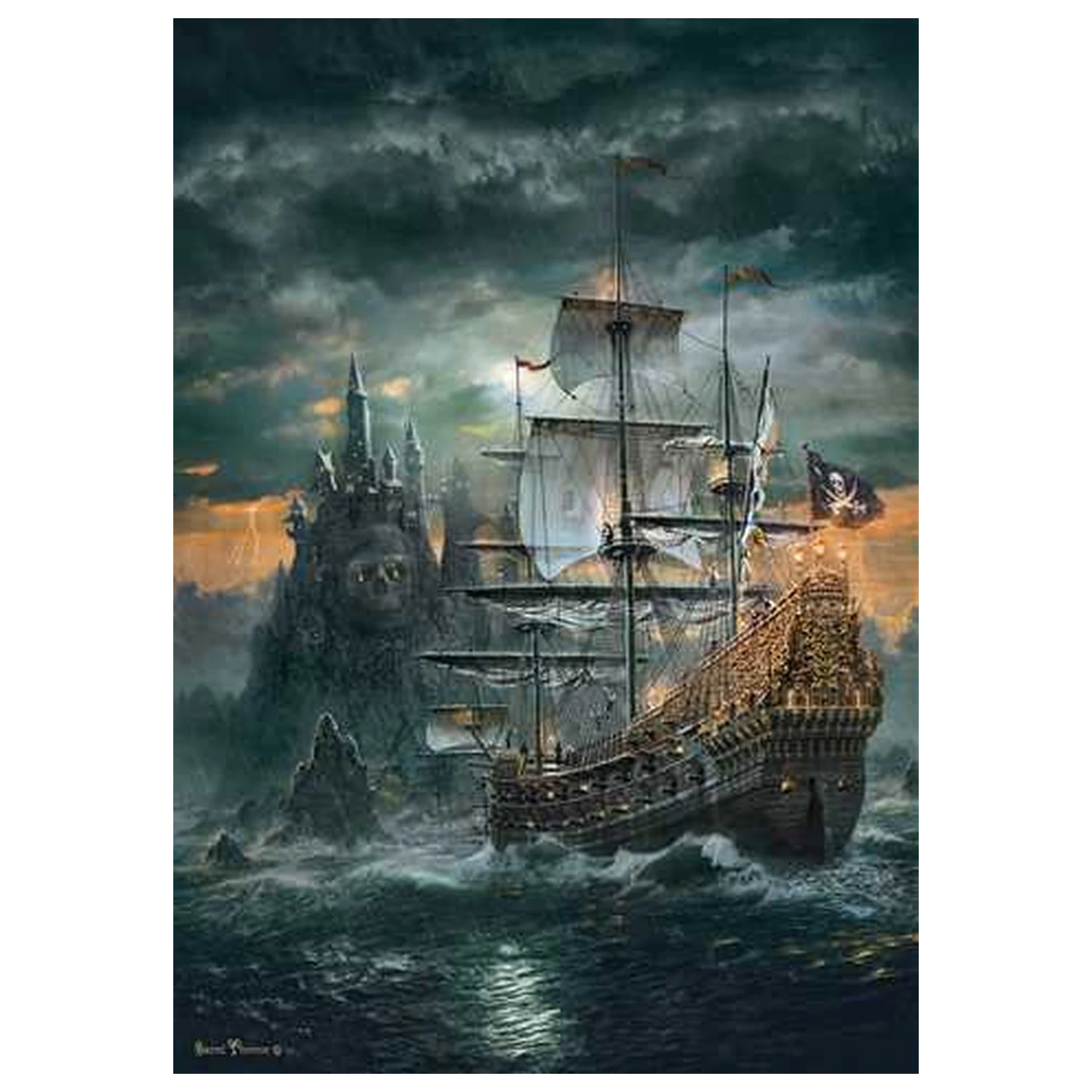 Skládačka Pirate Ship Haunted Seas s 1500 dílky fotografii produktu