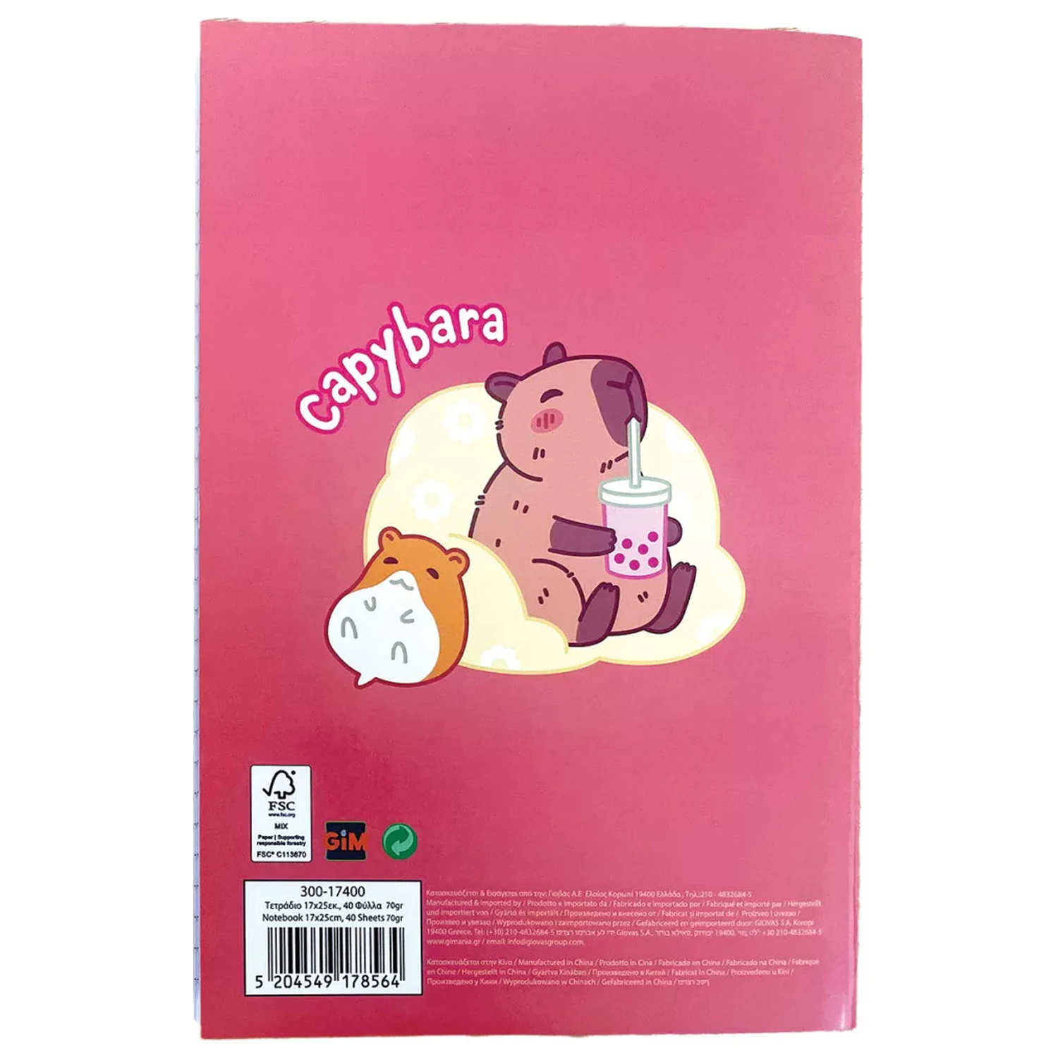 Capybara Drink B/5 linkovaný zápisník 40 listů fotografii produktu