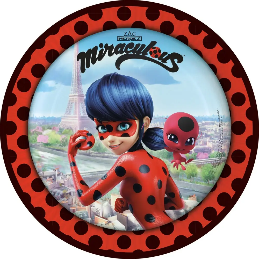 Miraculous Ladybug and Cat Noir Adventures Papírové talíře balení 8 ks 23 cm fotografii produktu
