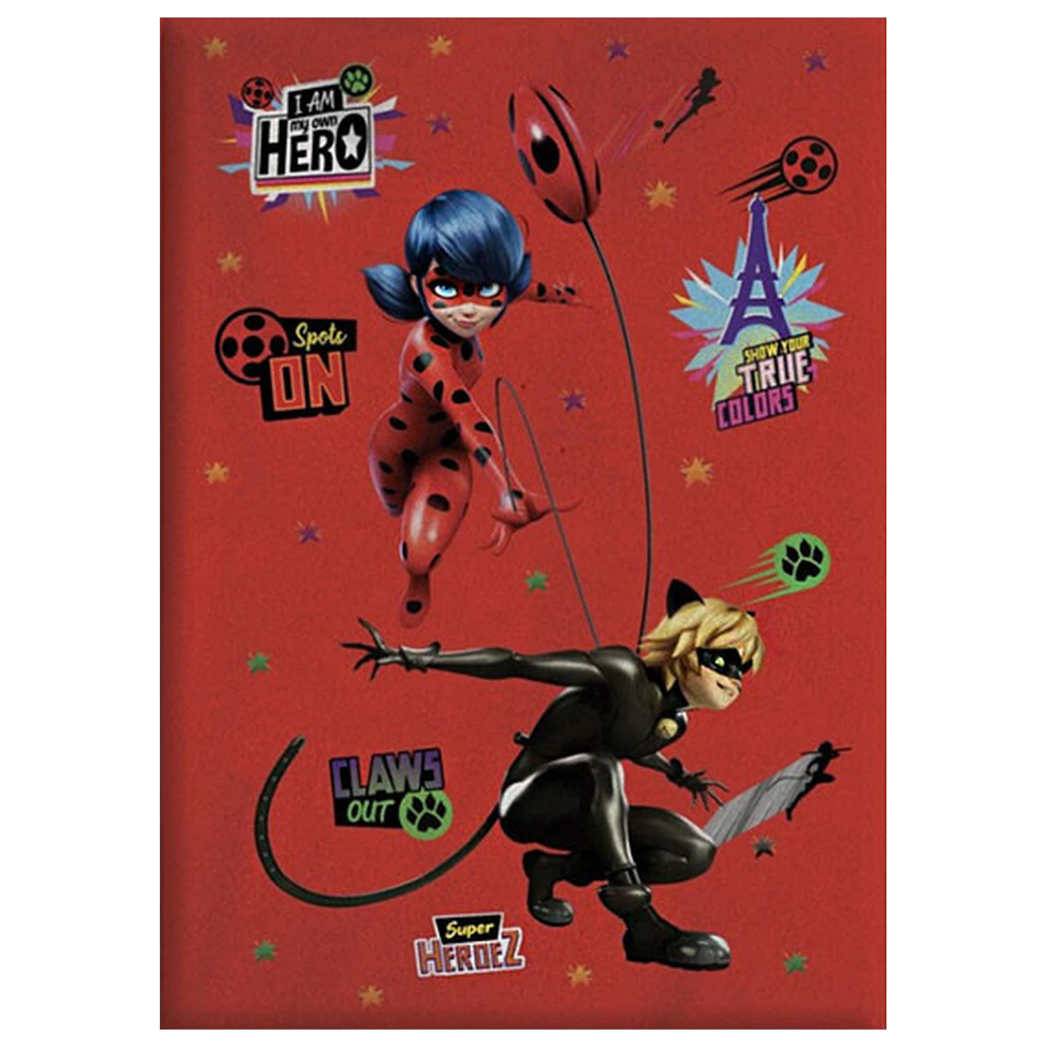 Miraculous Ladybug and Cat Noir Adventures Spots On fleecová deka fotografii produktu