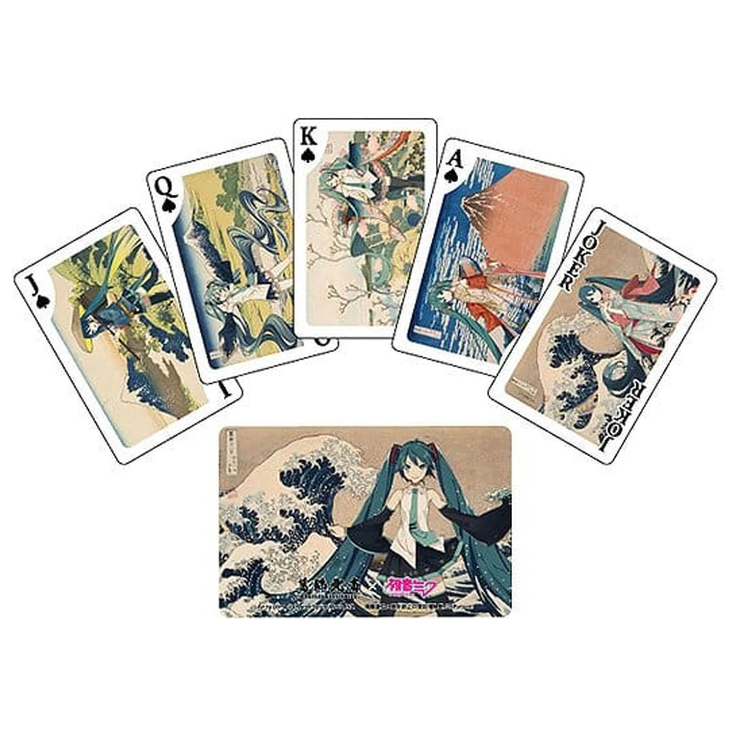 Katsushika Hokusai x Hatsune Miku Hrací karty fotografii produktu