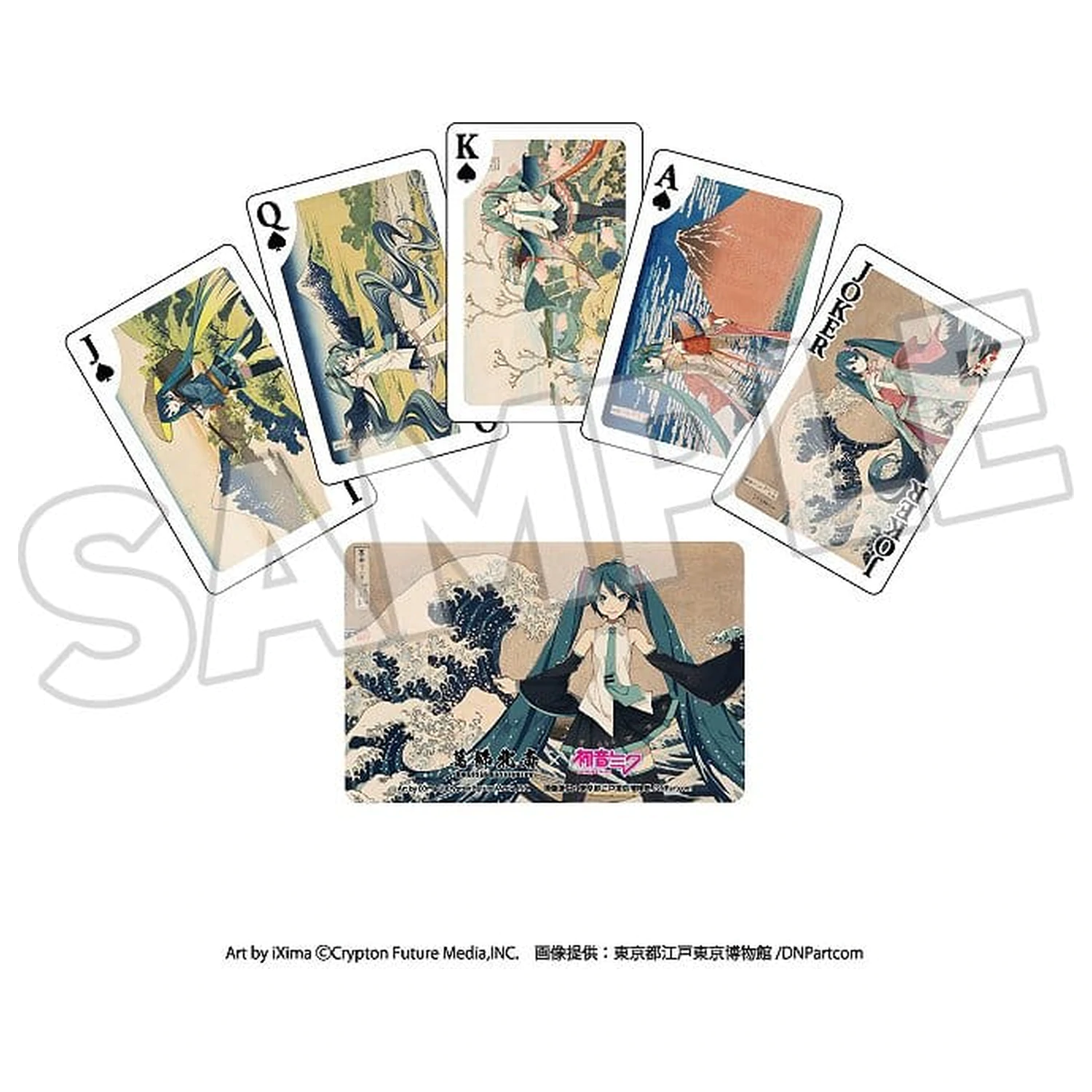 Katsushika Hokusai x Hatsune Miku Hrací karty fotografii produktu