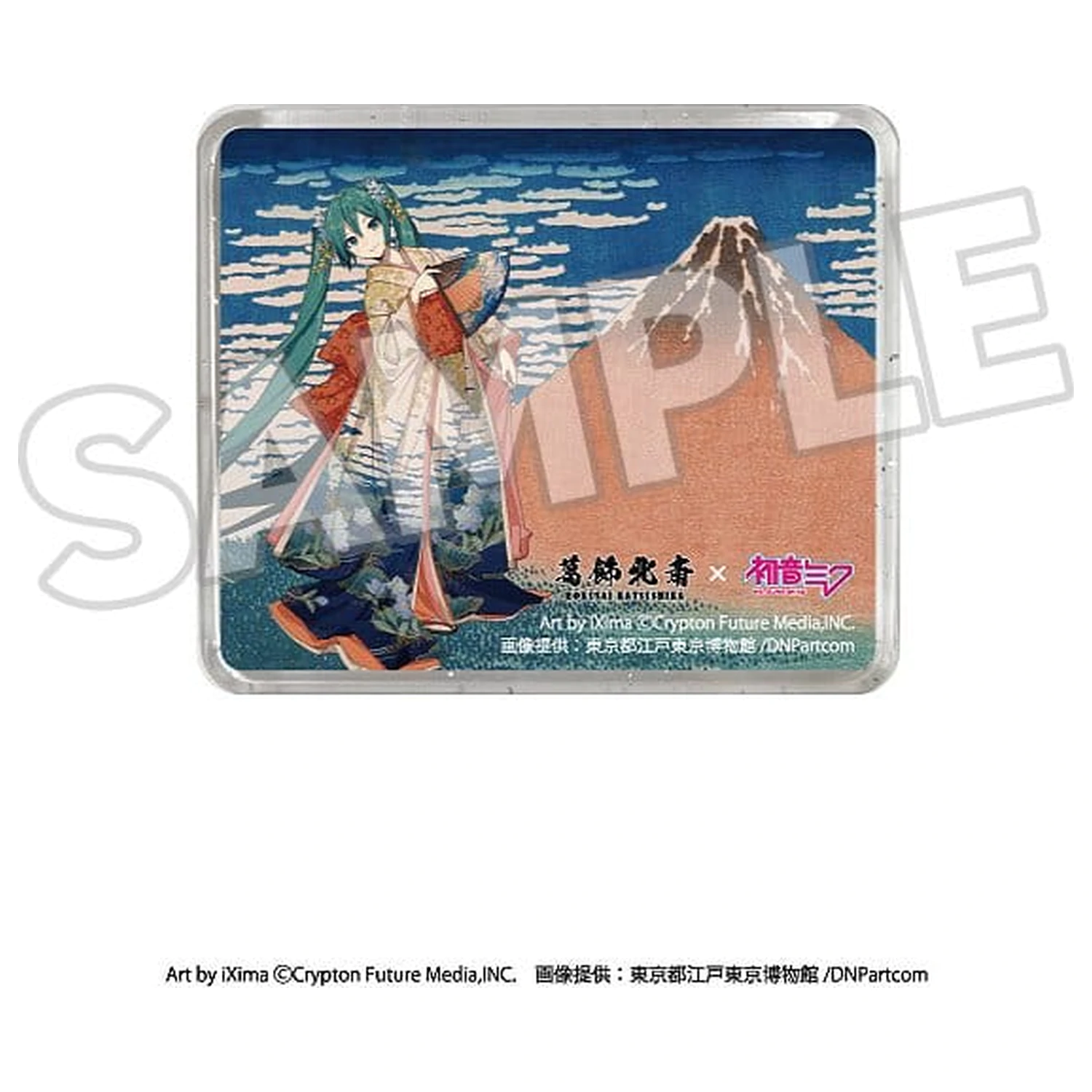 Katsushika Hokusai x Hatsune Miku 3D Magnet Třicet šest pohledů na horu Fuji Jemný vítr, Jasné ráno fotografii produktu