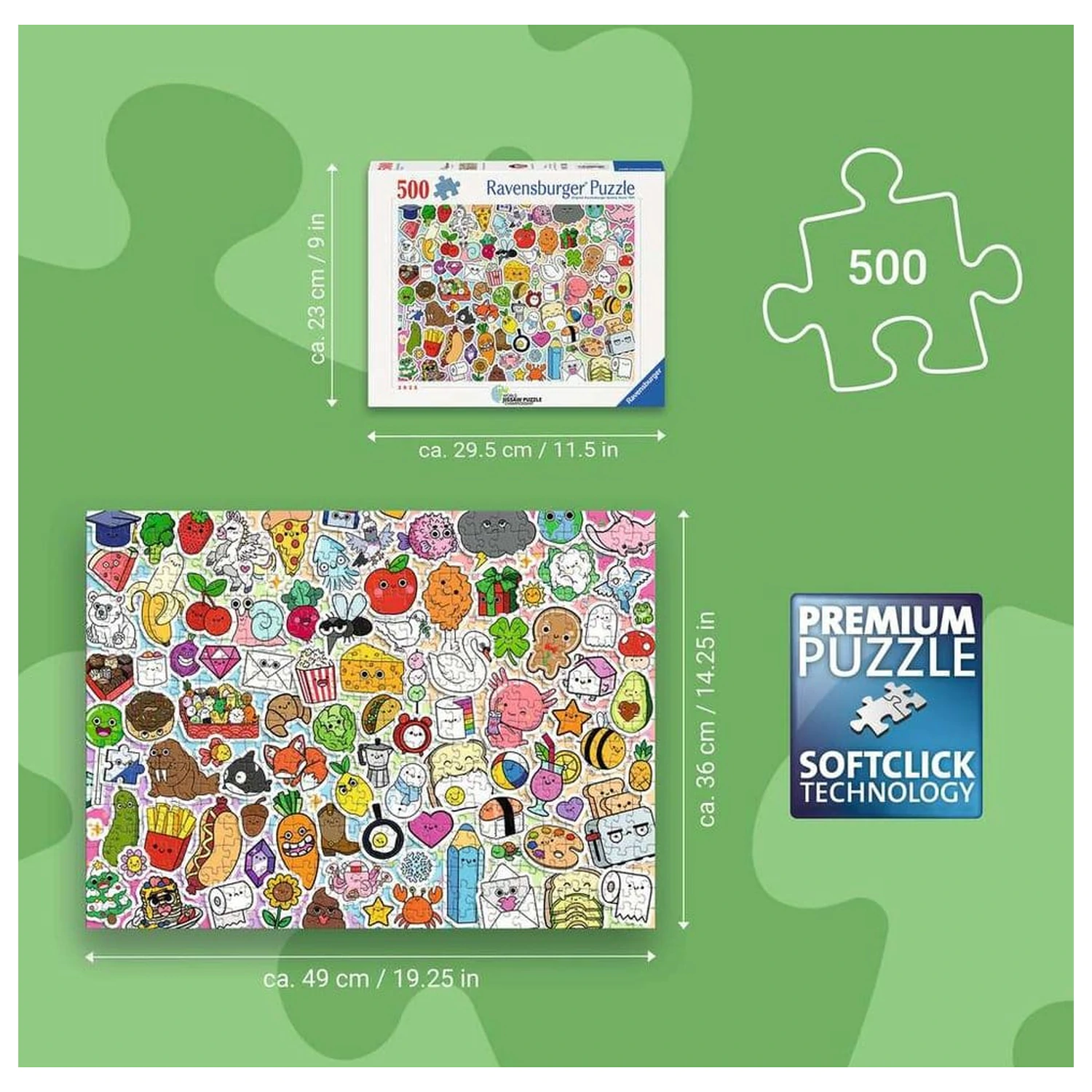 Kawaii Jigsaw Puzzle Roztomilý Kawaii Chaos (500 kusů) fotografii produktu