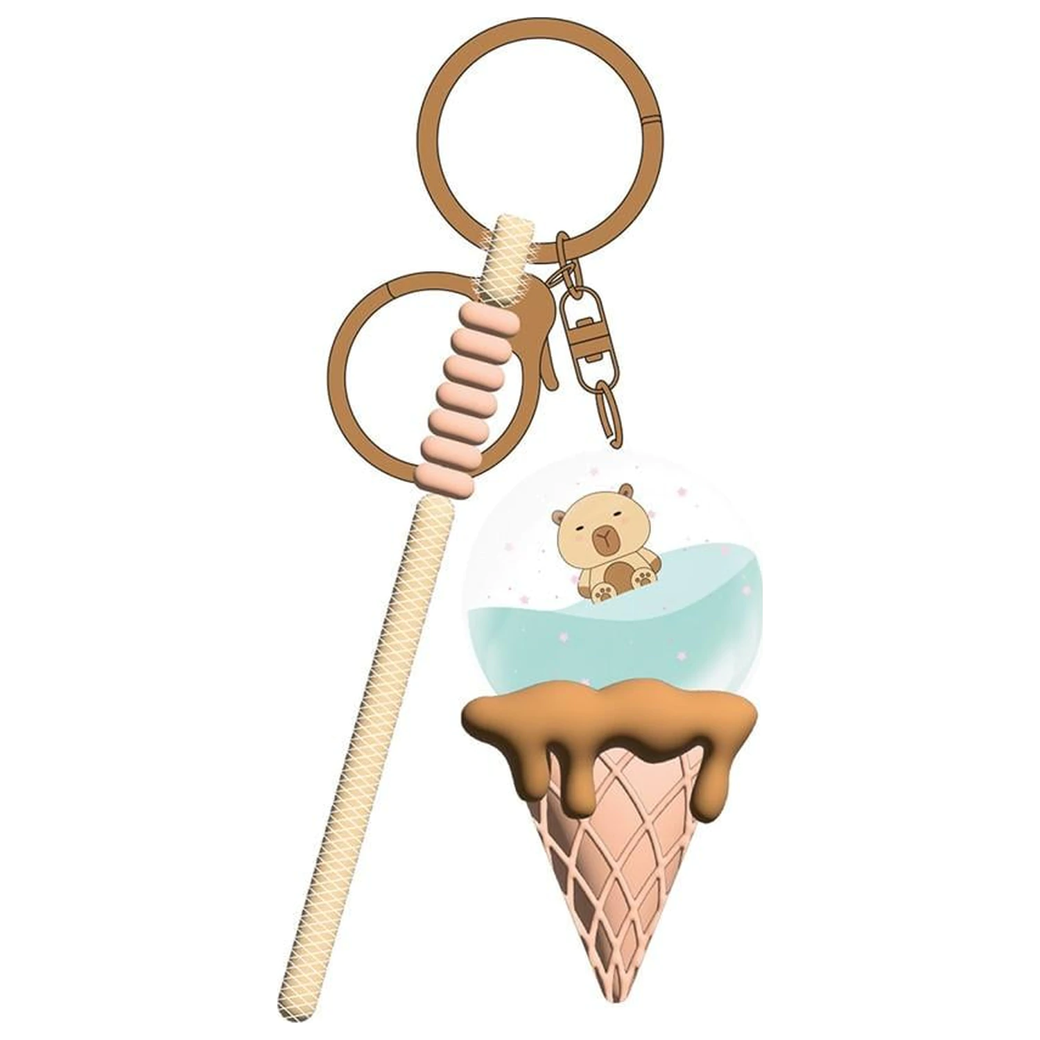 KAWAII Ice Cream Capybara Klíčenka fotografii produktu