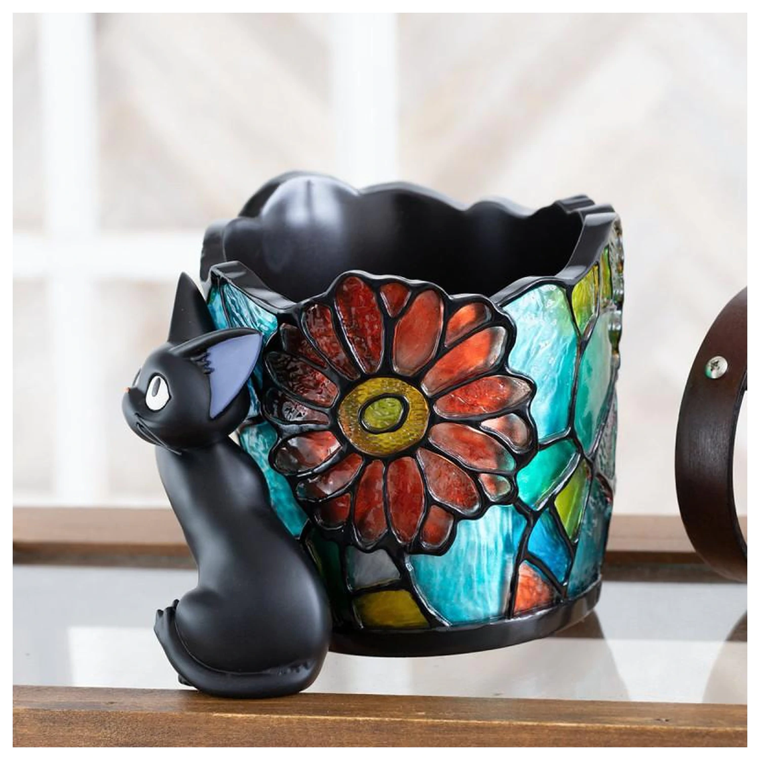 Kiki's Delivery Service Jiji Vitrážový květináč Diorama 18.5 cm fotografii produktu