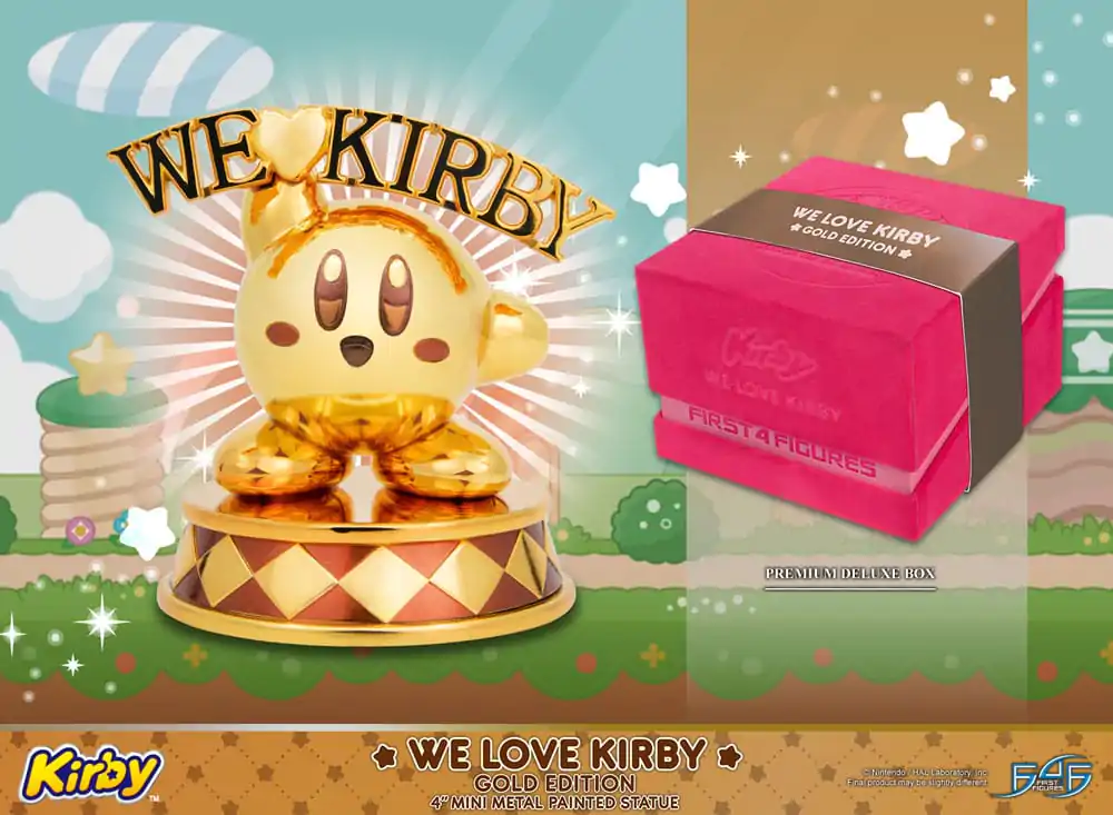 Kirby DieCast Statue We Love Kirby Gold Edition 10 cm fotografii produktu