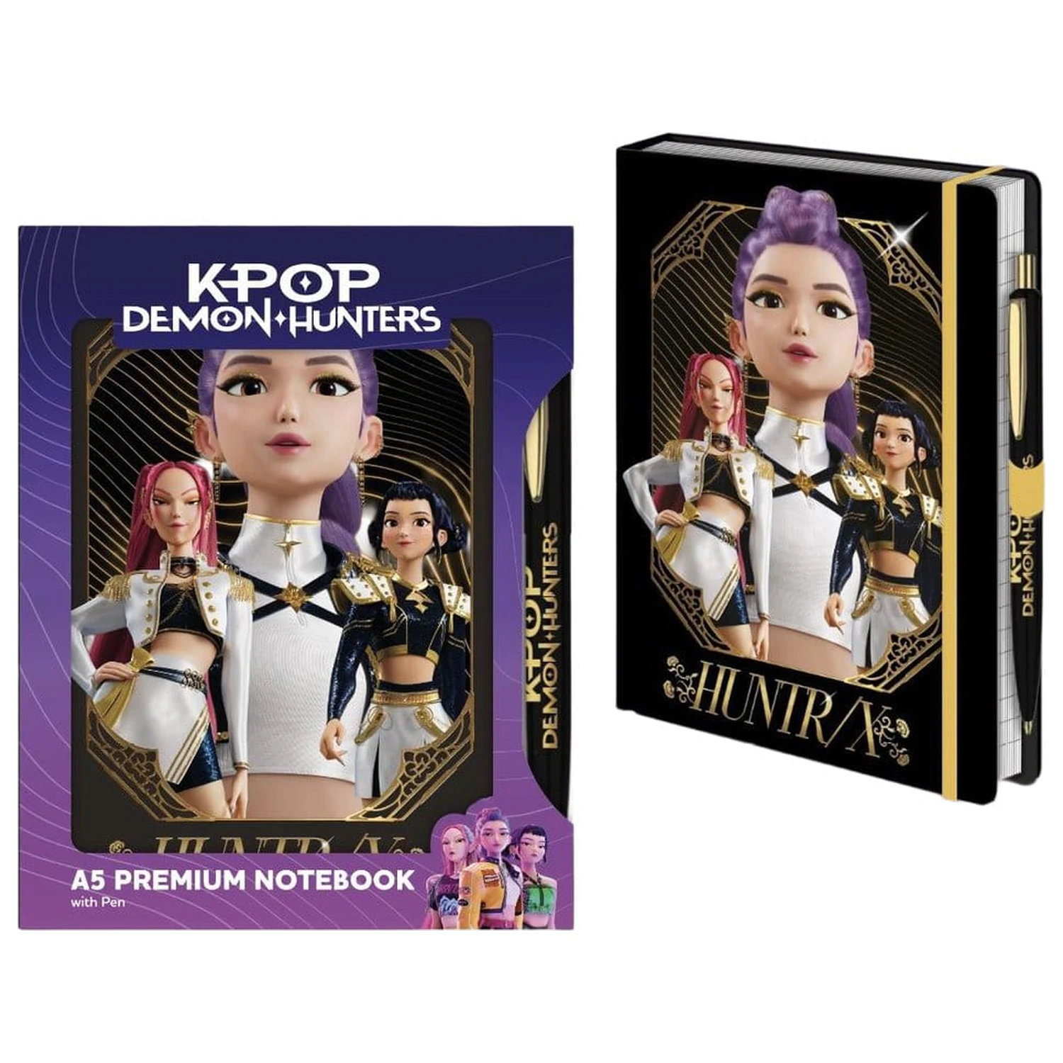 KPop Demon Hunters zápisník s perem A5 prémiový zlatý fotografii produktu