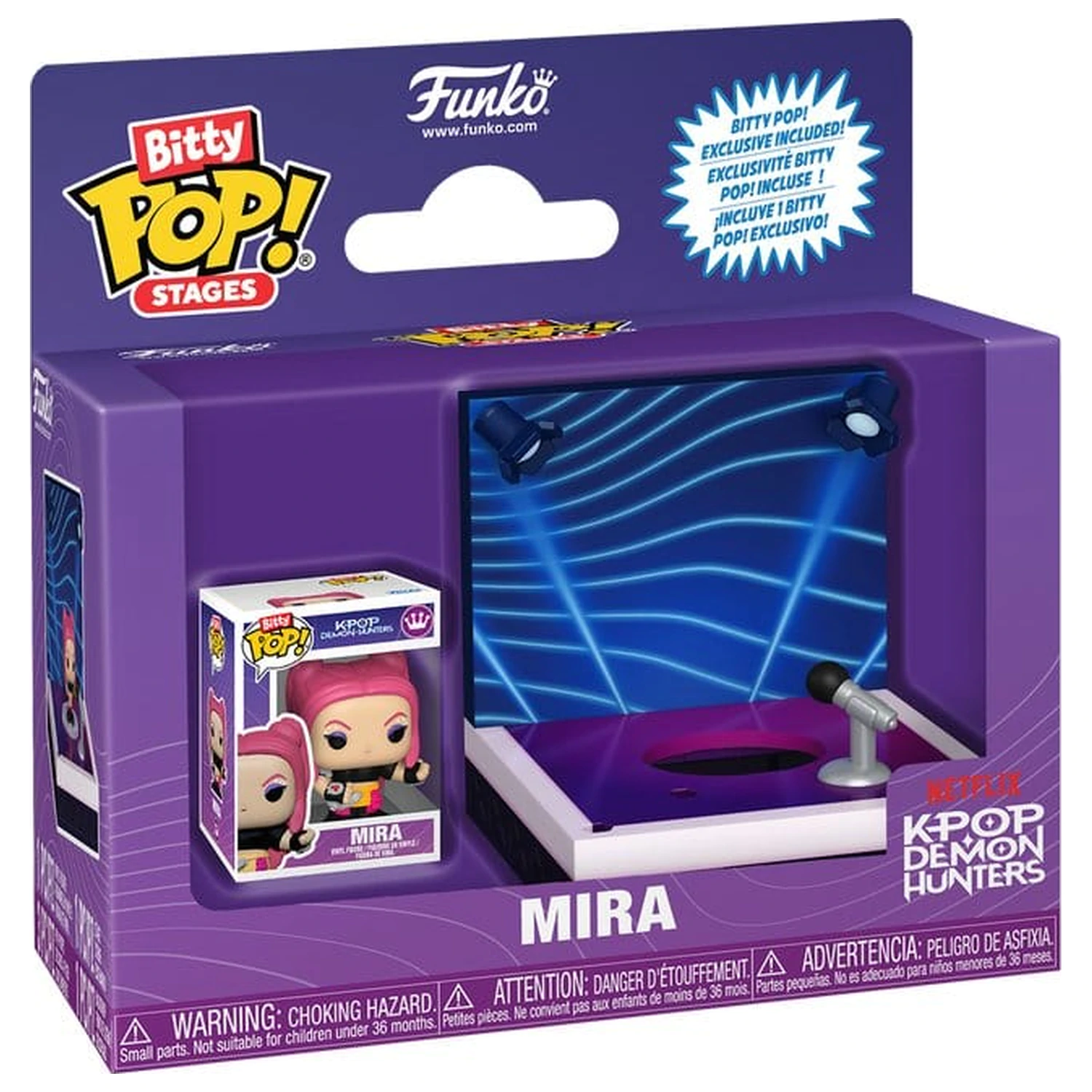 KPop Demon Hunters Bitty Funko POP! Stages Vinyl figurka Mira 2,5 cm fotografii produktu