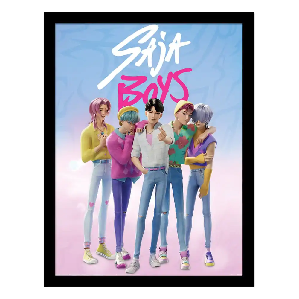 KPop Demon Hunters sběratelský tisk zarámovaný plakát Saja Boys fotografii produktu