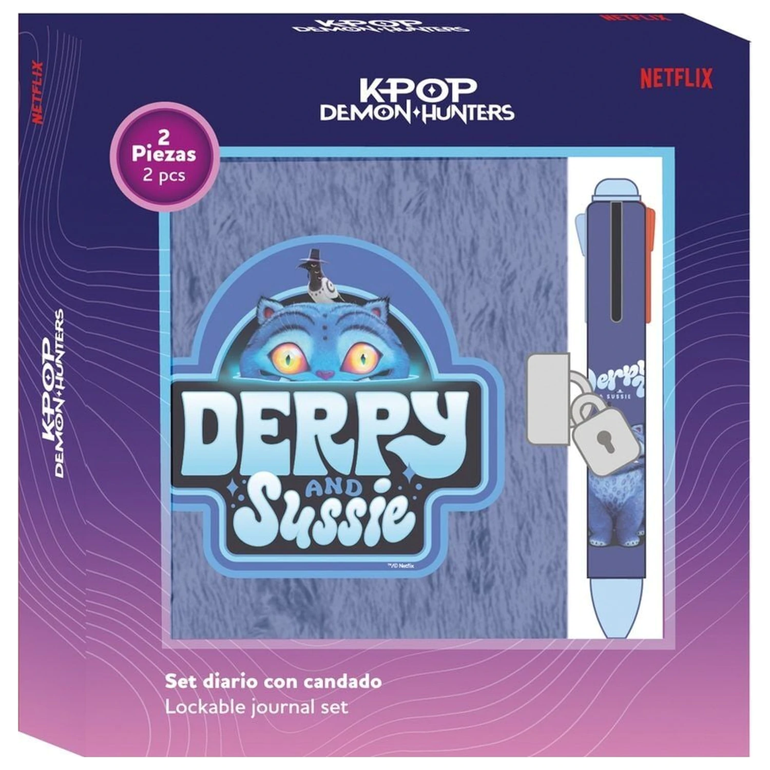 Kpop Demon Hunters Derpy sada diářů + 4barevné pero fotografii produktu