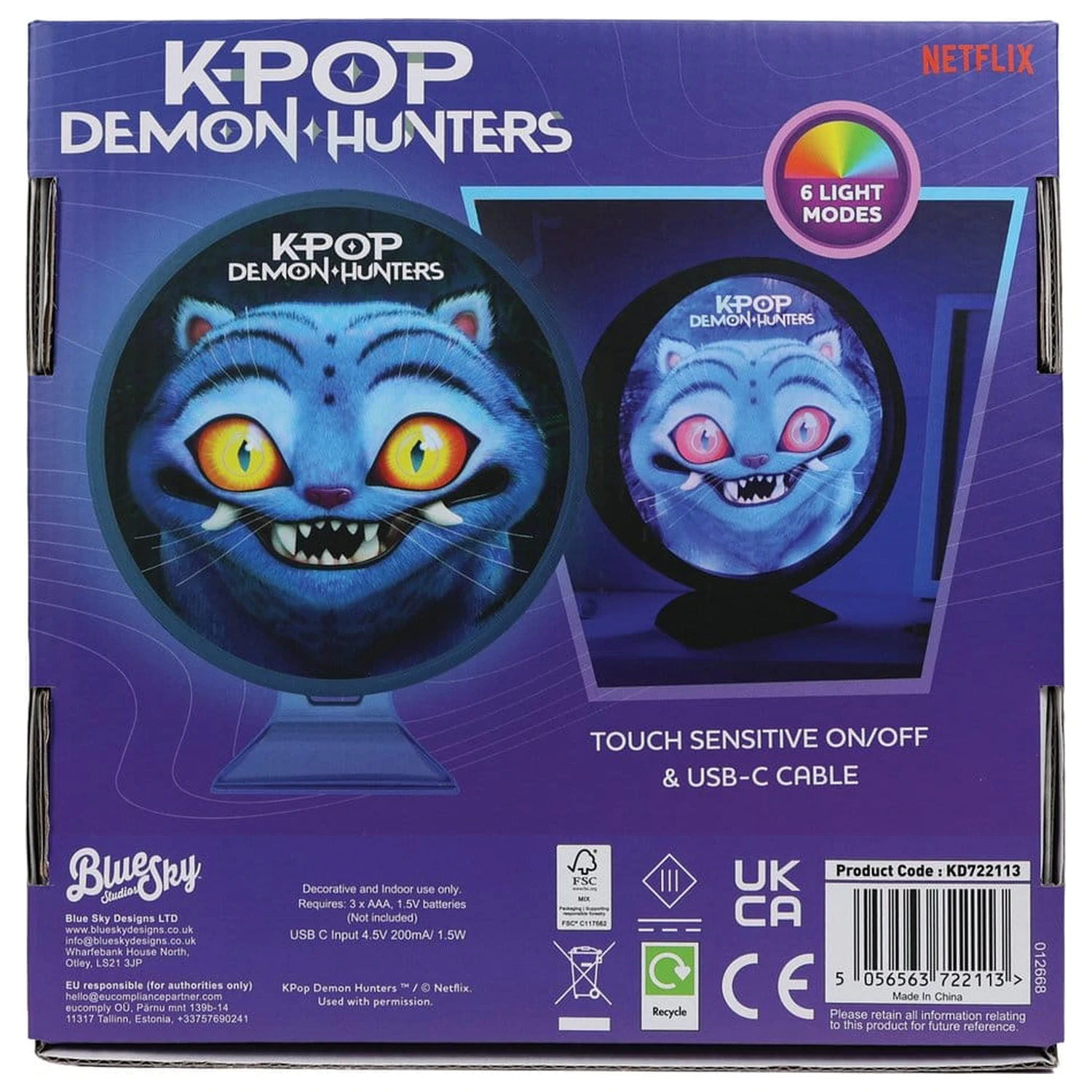 KPop Demon Hunters náladová lampa s USB-C Derpy 11cm fotografii produktu