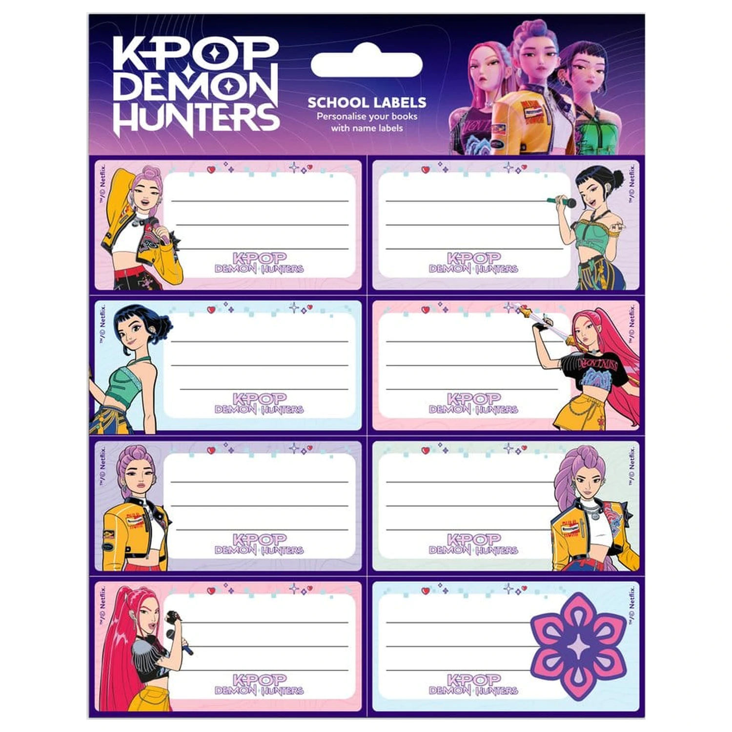 KPop Demon Hunters School Labels Hunter/X fotografii produktu