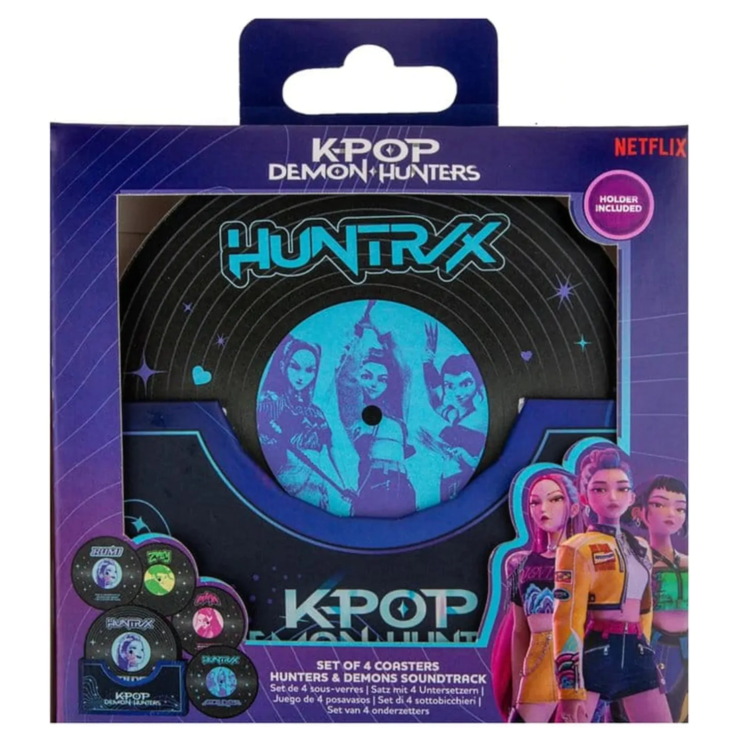 KPop Demon Hunters Sada 4 Podtácků Hunters & Demons Soundtrack fotografii produktu