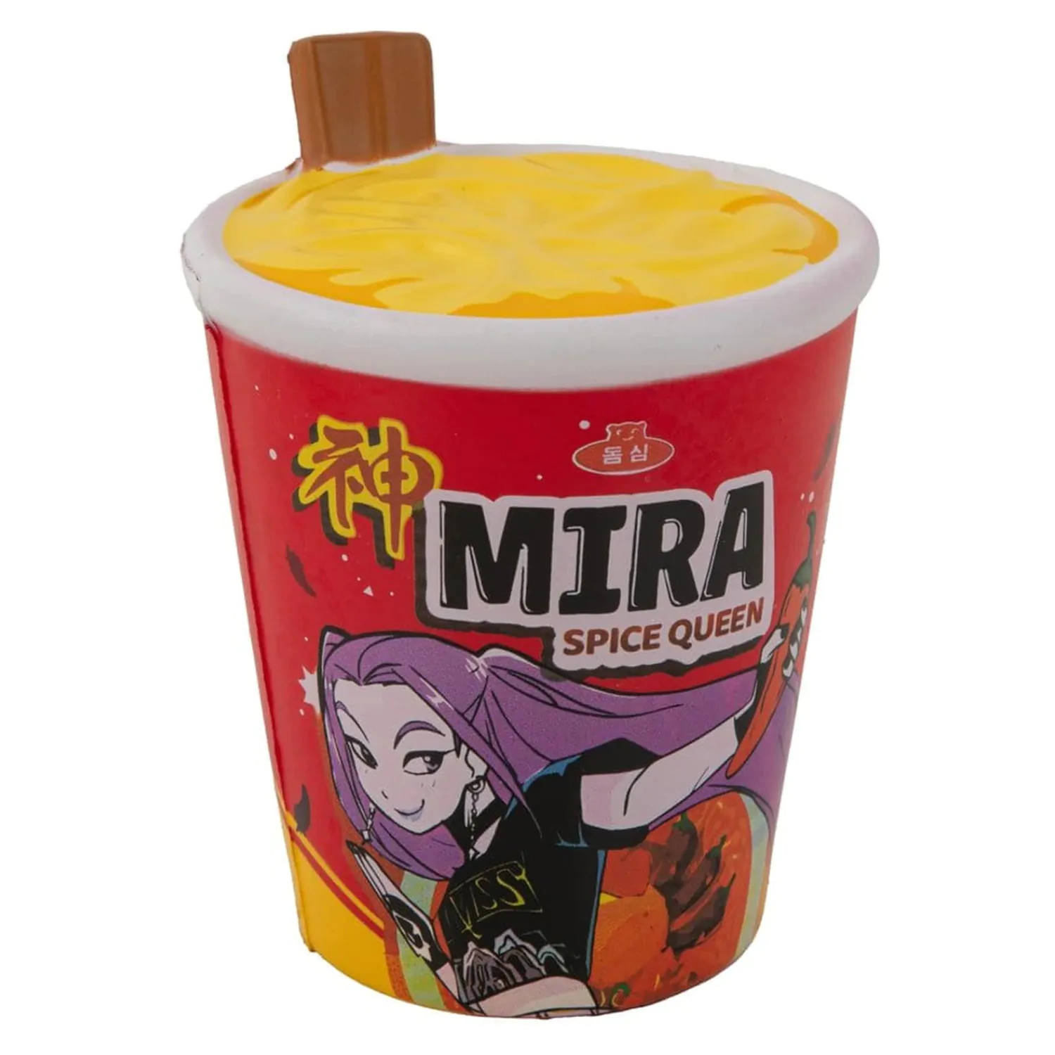 KPop Demon Hunters Squishy antistresová figurka Mira Spice Queen Noodles fotografii produktu