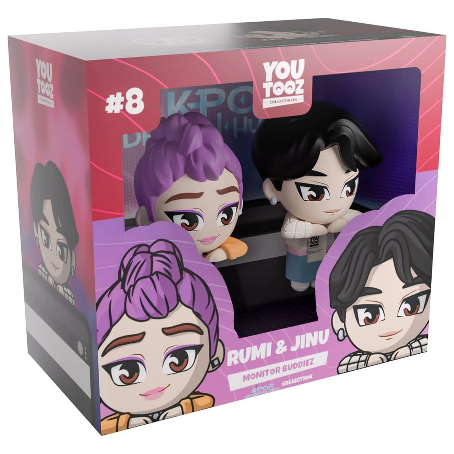 KPop Demon Hunters Vinylové figurky Jinu & Rumi Monitor Buddiez 6 cm fotografii produktu