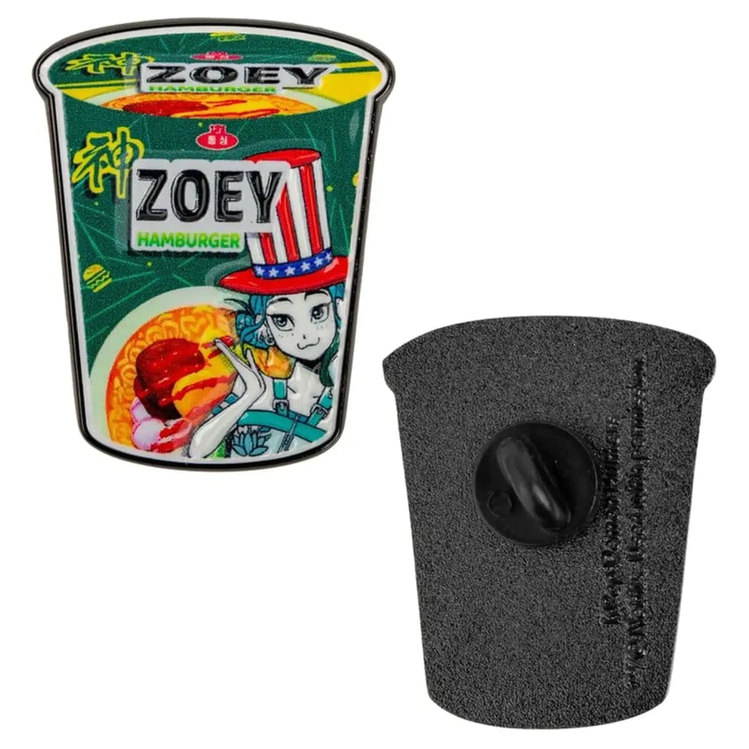 KPop Demon Hunters odznak Zoey Hamburger Noodles fotografii produktu