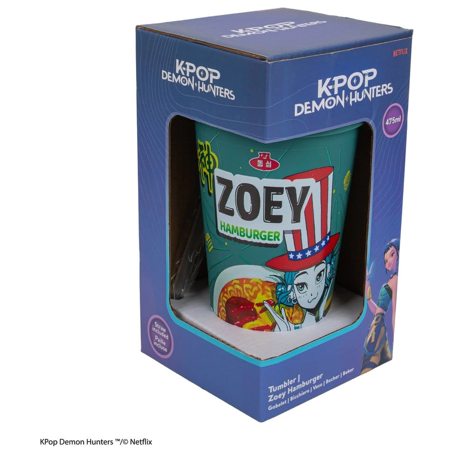 KPop Demon Hunters Tumbler Zoey Hamburger fotografii produktu
