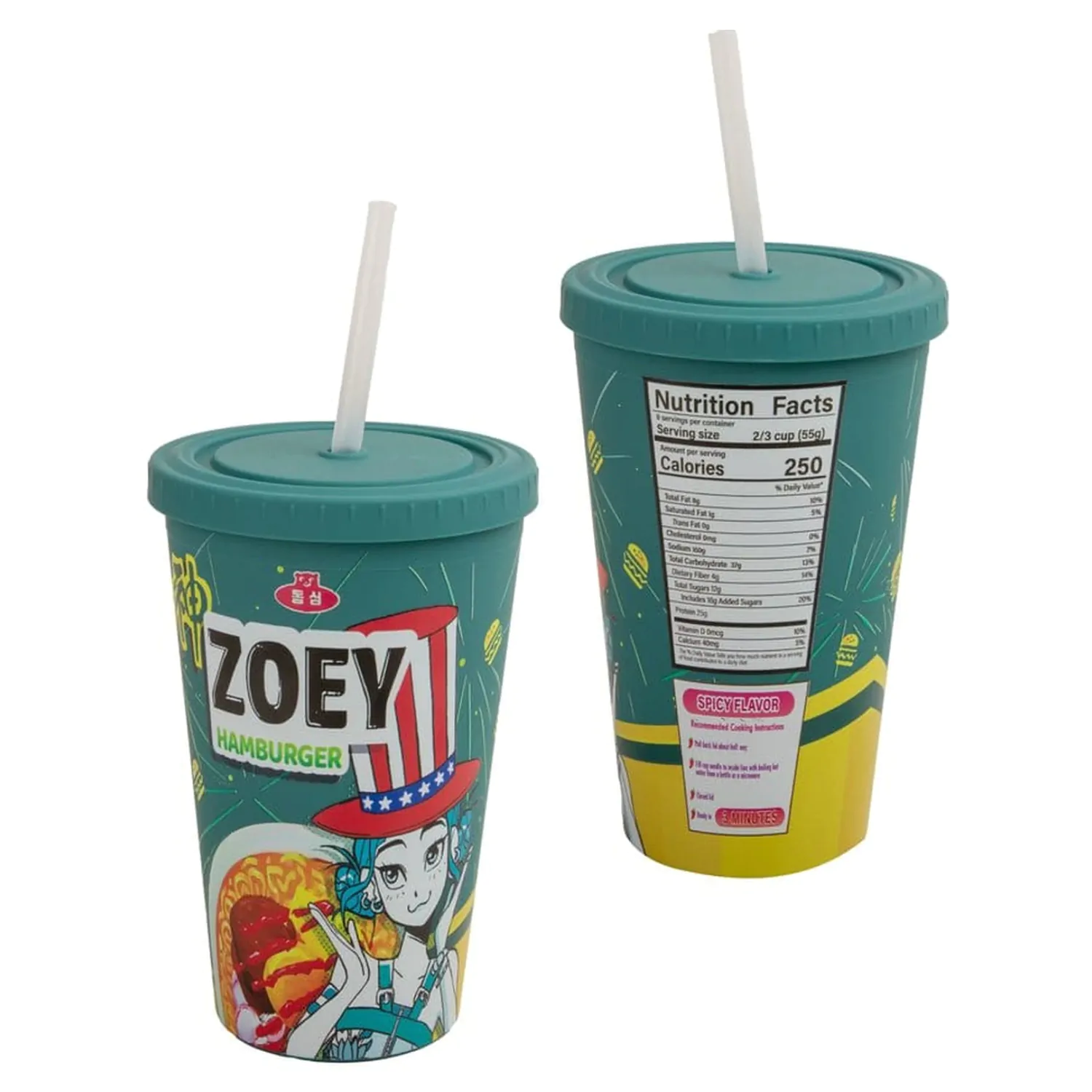 KPop Demon Hunters Tumbler Zoey Hamburger fotografii produktu