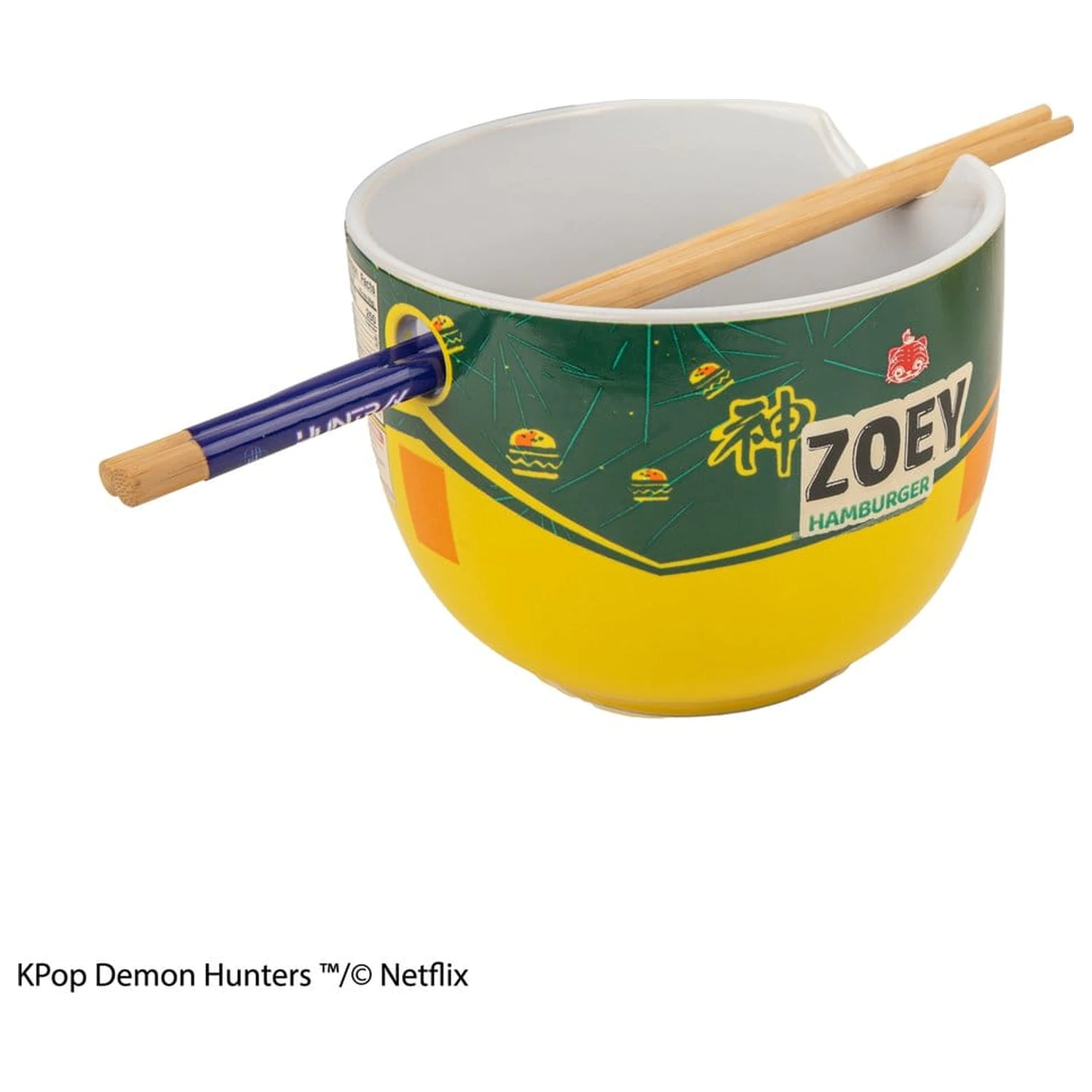 KPop Demon Hunters Miska na Ramen s Hůlkami Zoey Hamburger fotografii produktu
