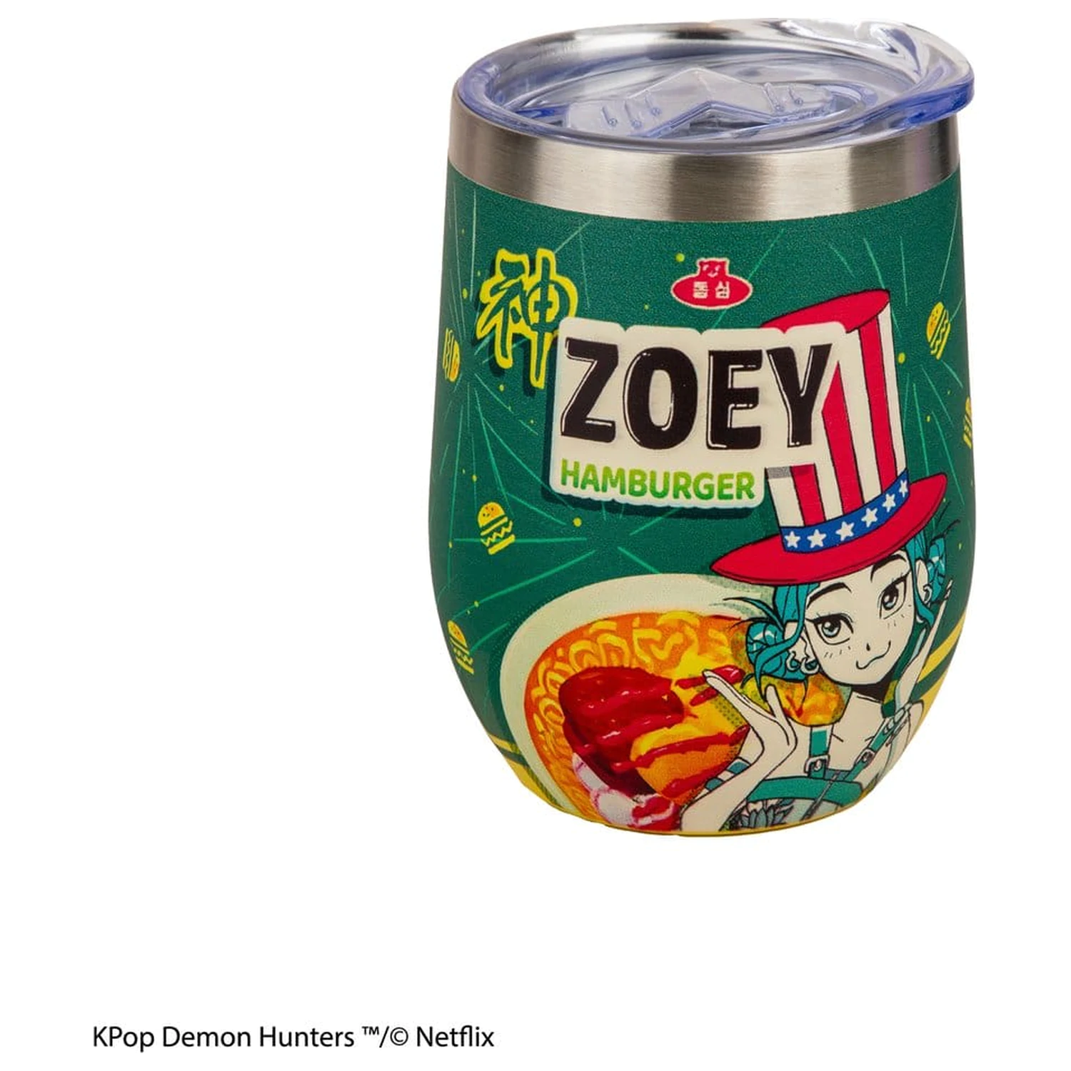 KPop Demon Hunters Zoey Hamburger cestovní hrnek fotografii produktu