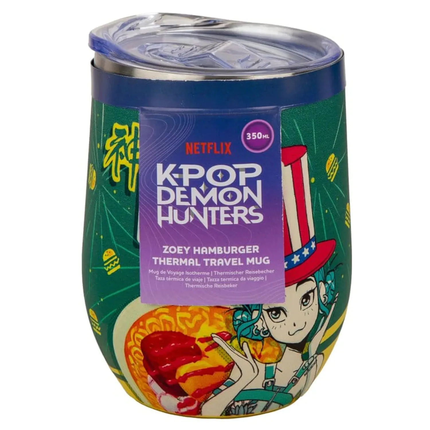 KPop Demon Hunters Zoey Hamburger cestovní hrnek fotografii produktu