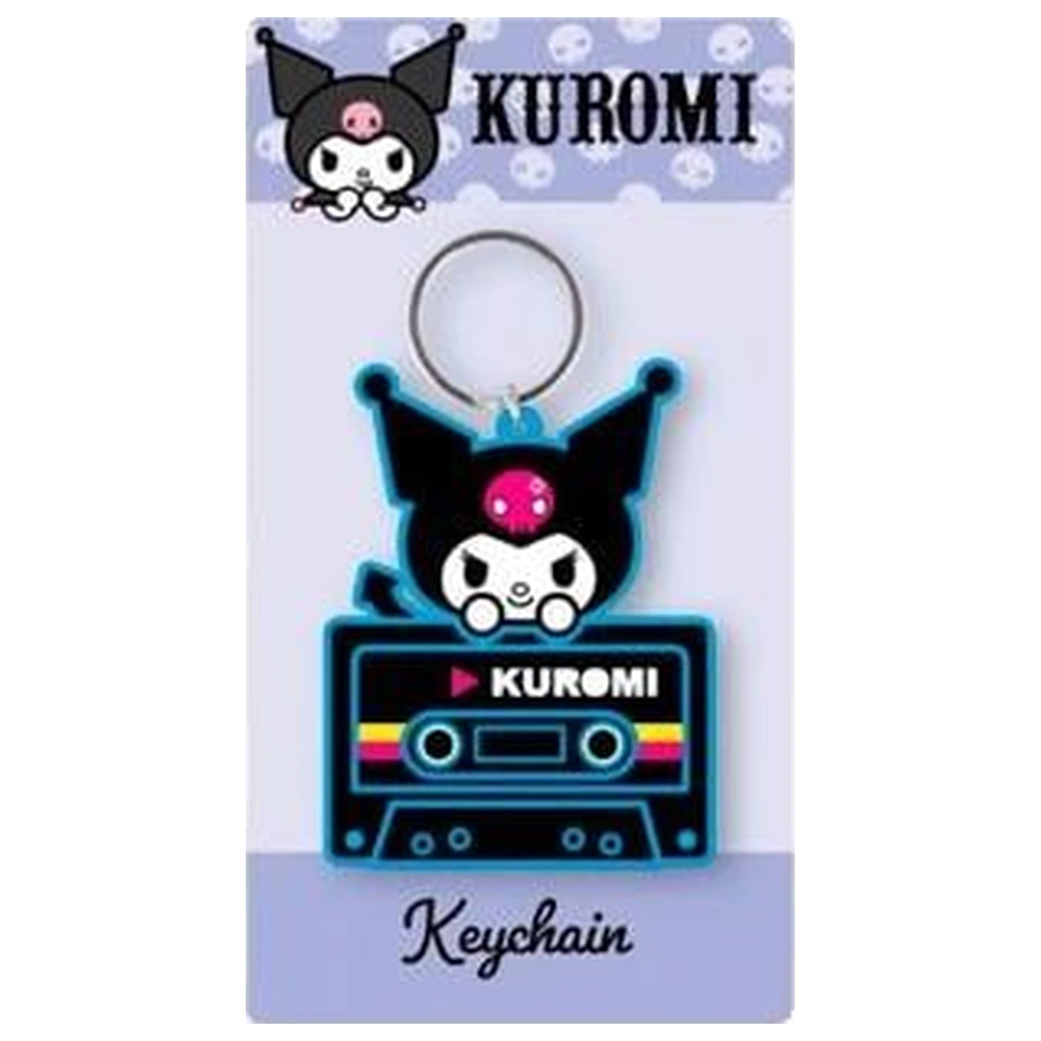 Kuromi modrý gumový přívěsek na klíče fotografii produktu