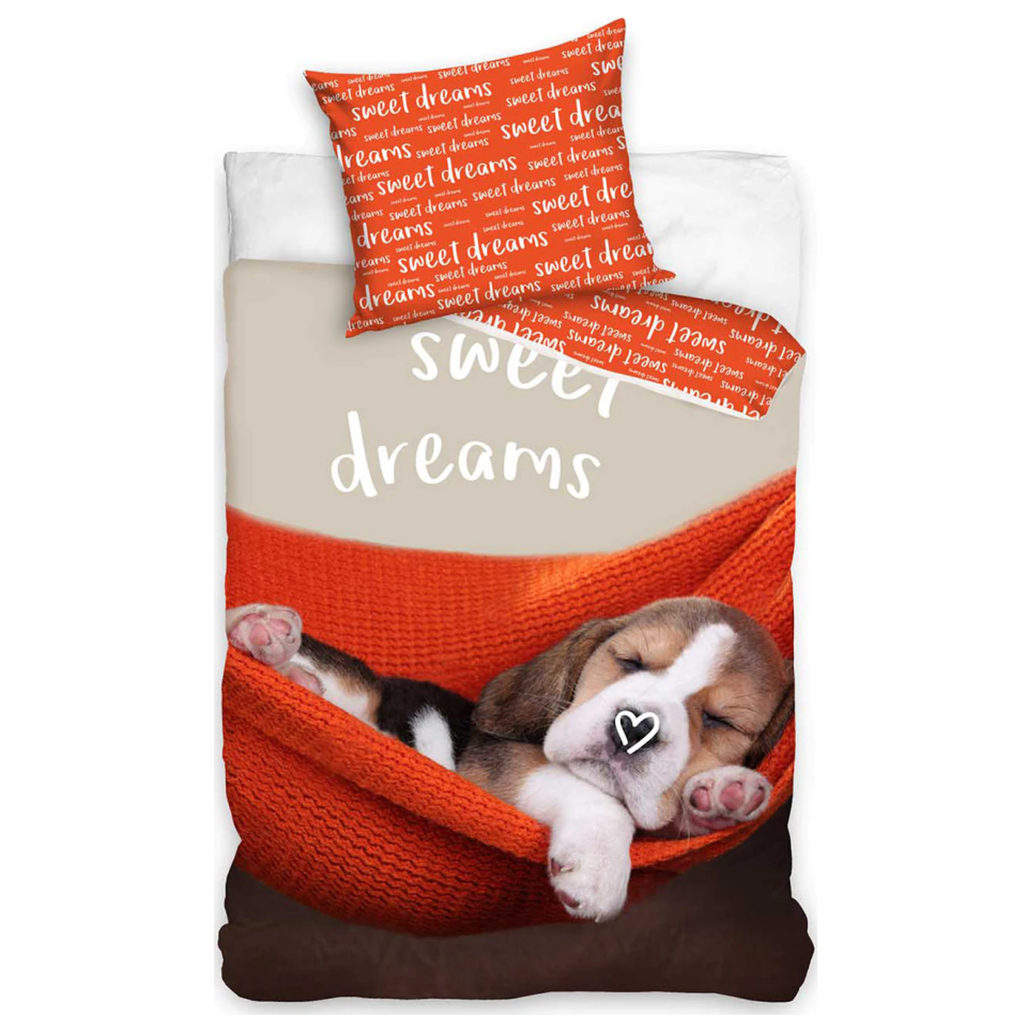 Doggy Sweet Dreams Červené povlečení na přikrývku fotografii produktu