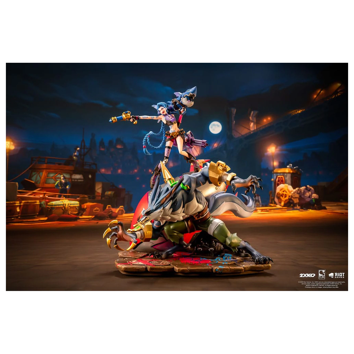 League of Legends Socha 1/10 2XKO Jinx & Warwick Dioráma 37 cm fotografii produktu
