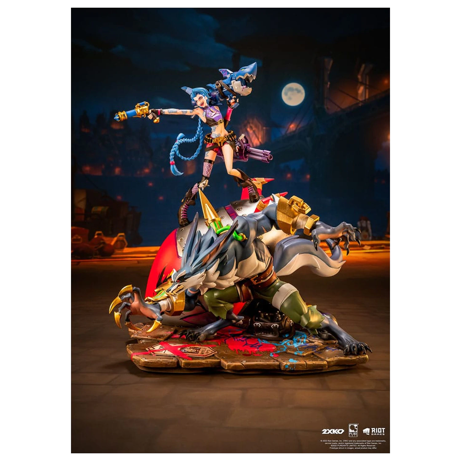 League of Legends Socha 1/10 2XKO Jinx & Warwick Dioráma 37 cm fotografii produktu