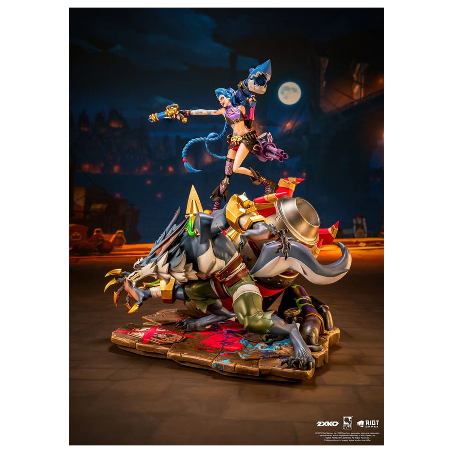 League of Legends Socha 1/10 2XKO Jinx & Warwick Dioráma 37 cm fotografii produktu