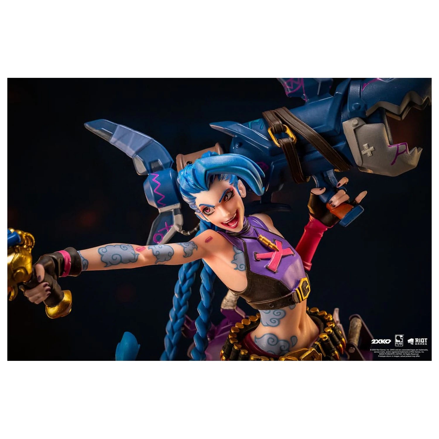 League of Legends Socha 1/10 2XKO Jinx & Warwick Dioráma 37 cm fotografii produktu