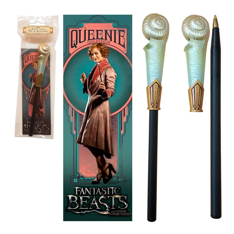 Fantastic Beasts Queenie Goldstein wand pen and bookmark pera ve tvaru kouzelnické hůlky a záložka fotografii produktu