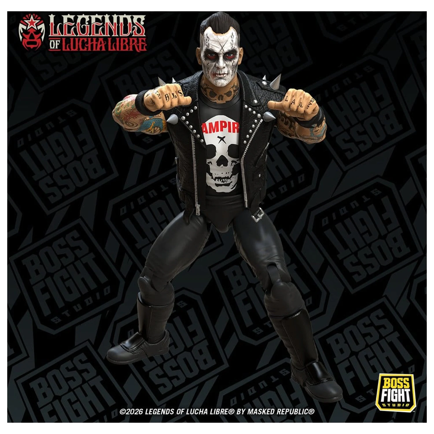 Akční figurka Legends of Lucha Libre Fanaticos Vampiro Coffin Box Resurrected 15 cm fotografii produktu