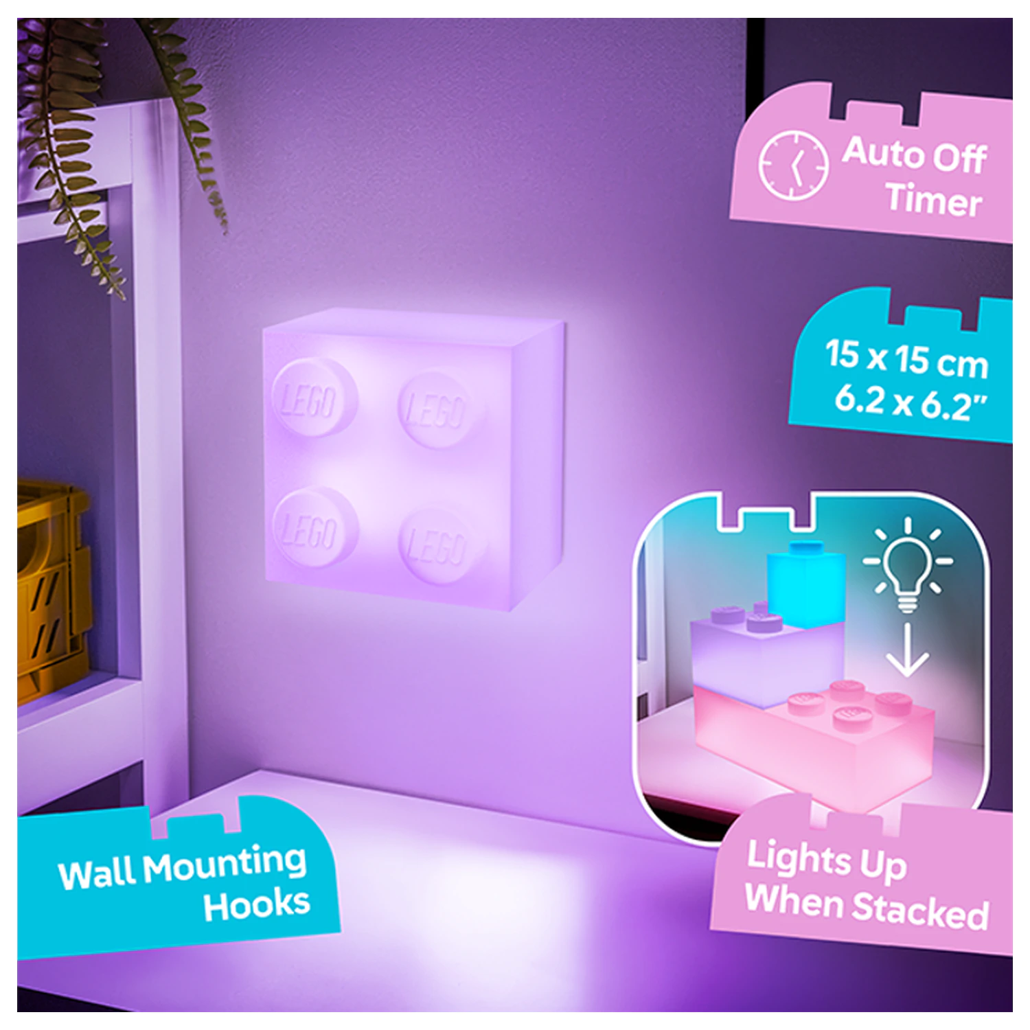 LEGO Lilac 2x2 kostka Light 15x15cm fotografii produktu