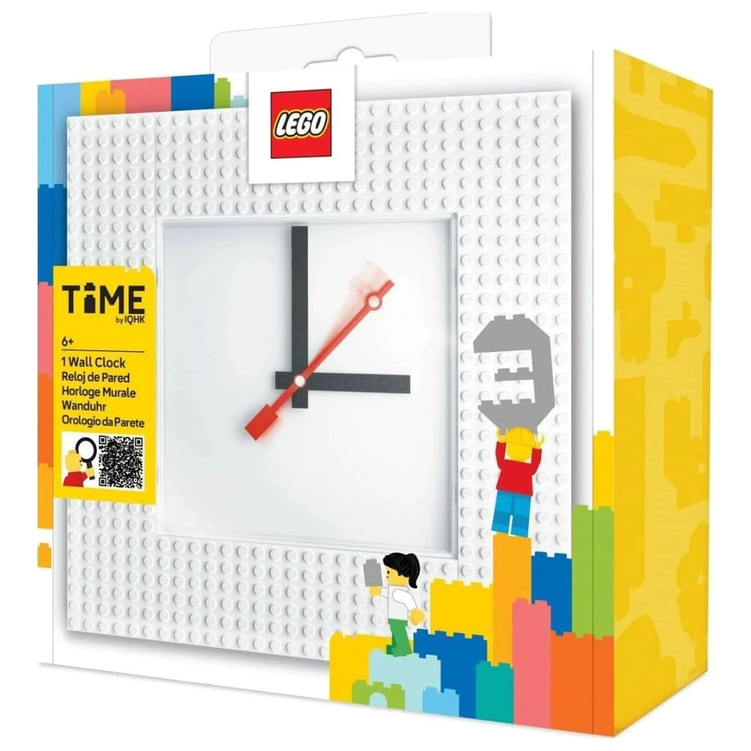 Lego Nástěnné hodiny Time by IQHK bílá fotografii produktu
