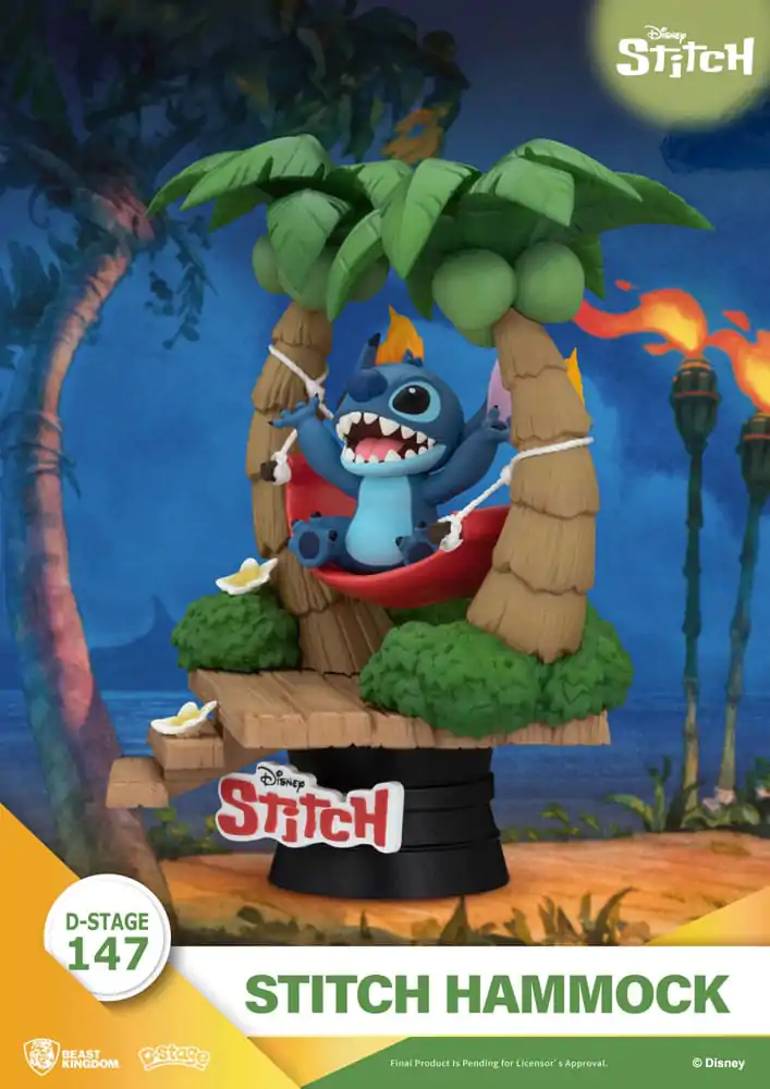 Lilo & Stitch D-Stage PVC Diorama Stitch Hammock 13 cm fotografii produktu