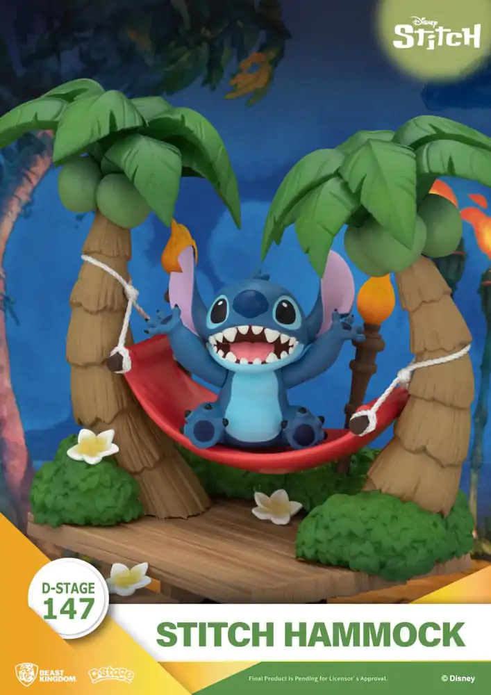 Lilo & Stitch D-Stage PVC Diorama Stitch Hammock 13 cm fotografii produktu