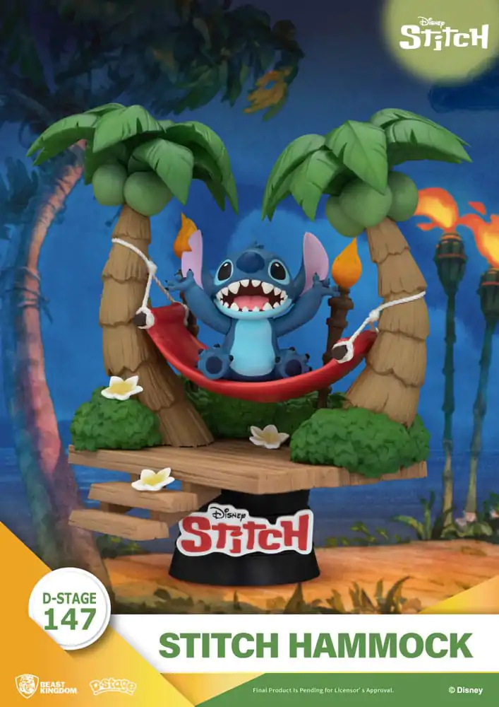Lilo & Stitch D-Stage PVC Diorama Stitch Hammock 13 cm fotografii produktu