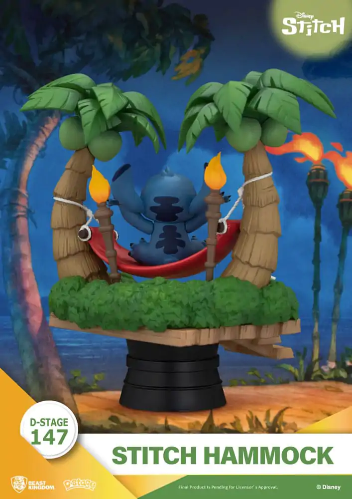 Lilo & Stitch D-Stage PVC Diorama Stitch Hammock 13 cm fotografii produktu