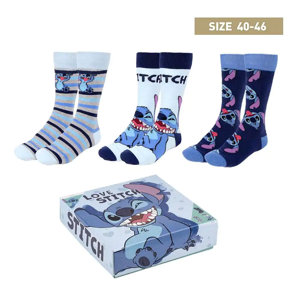 Lilo & Stitch Ponožky 3-Pack Love Stitch 40-46 fotografii produktu