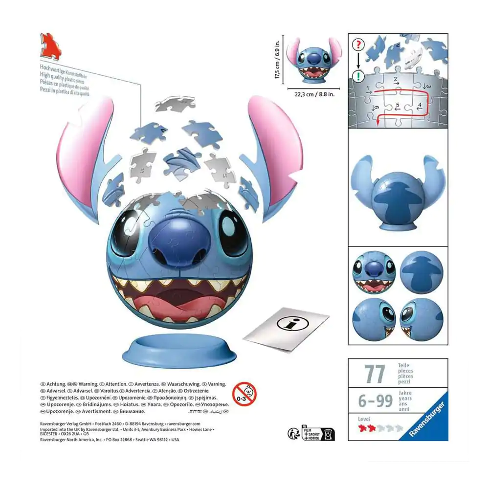 Lilo & Stitch 3D Puzzle Koule s Ušima Stitch (72 dílků) fotografii produktu