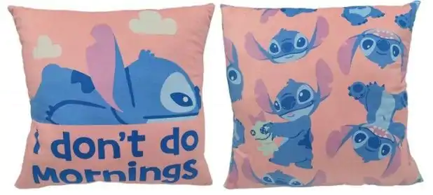 Lilo & Stitch Pillow Stitch I don't do mornings 40 cm Polštář fotografii produktu