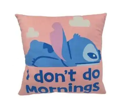 Lilo & Stitch Pillow Stitch I don't do mornings 40 cm Polštář fotografii produktu