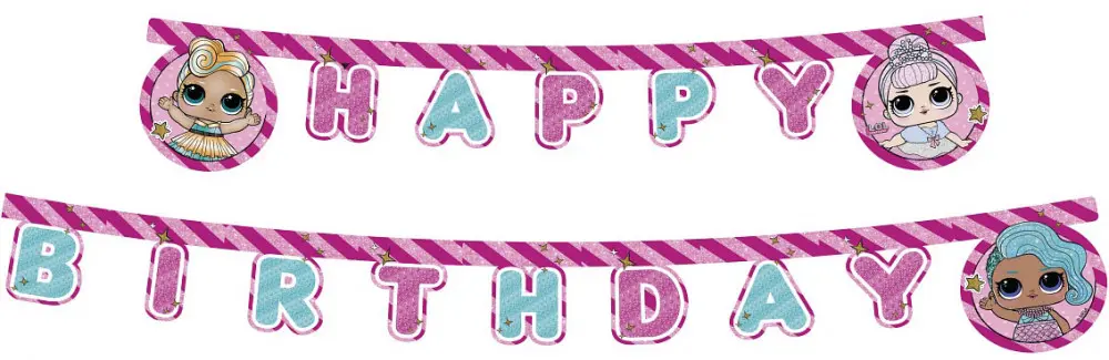 LOL Surprise Glitterati, Happy Birthday Banner 2 m fotografii produktu